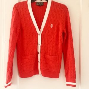 Lauren Ralph Lauren Button Front Cardigan Preppy Classic